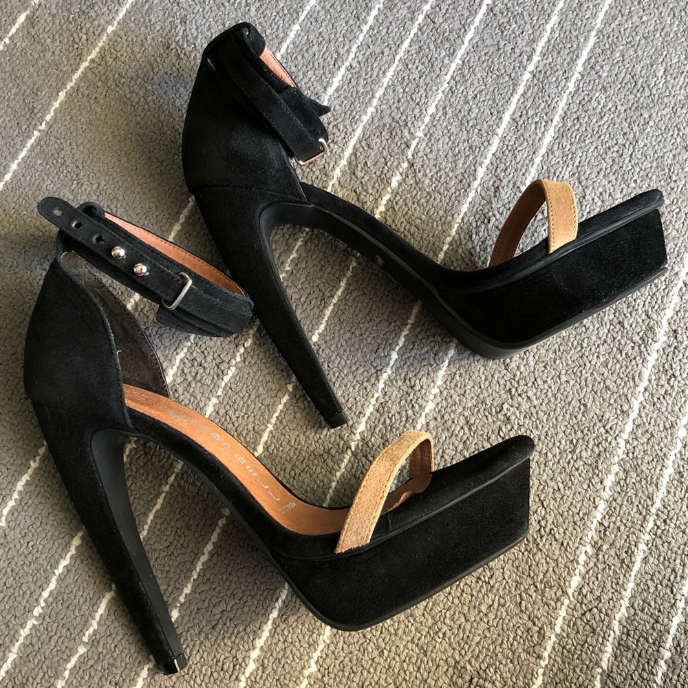 Jeffrey Campbell Ibiza Black Tan Suede Stiletto